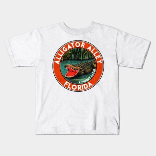 Alligator Alley Florida Interstate 75 Big Cypress Everglades Vintage 2 Kids T-Shirt